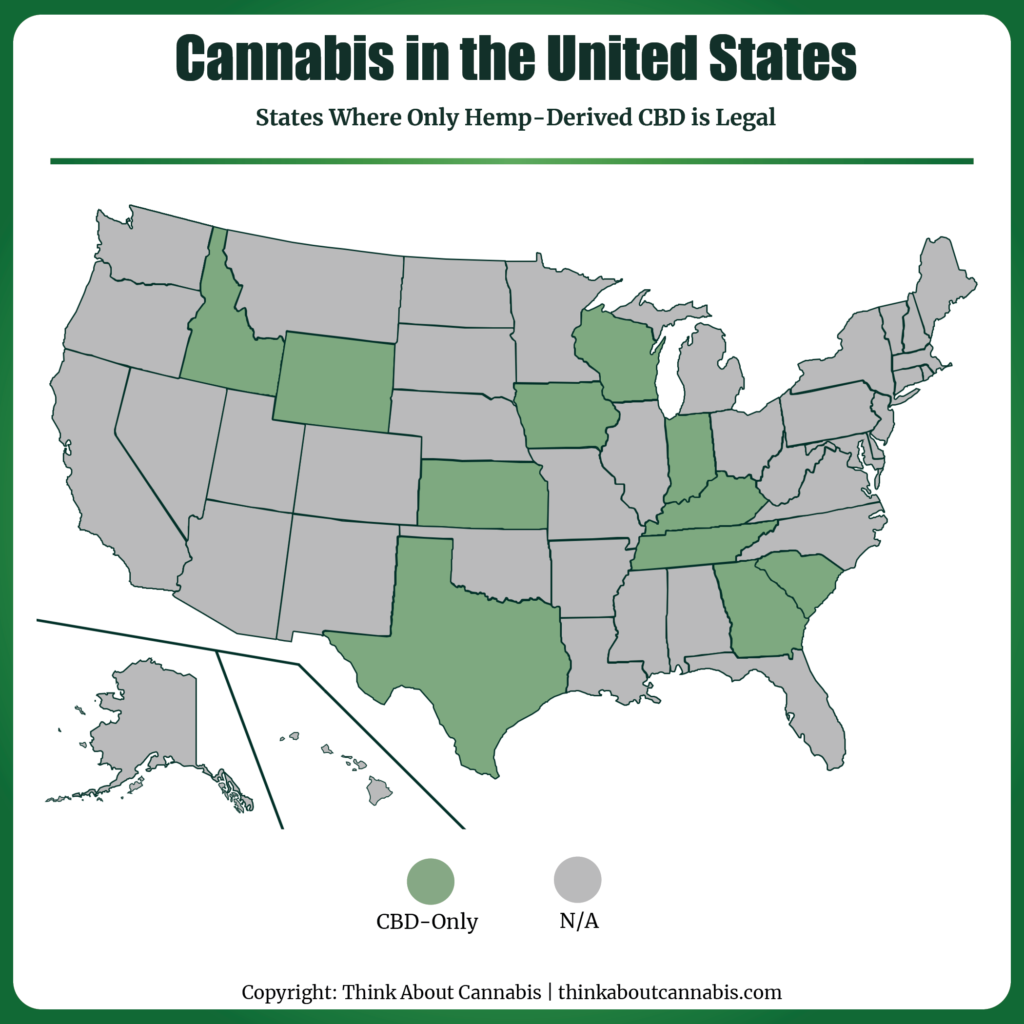 States Where Only Hemp-Derived CBD is Legal