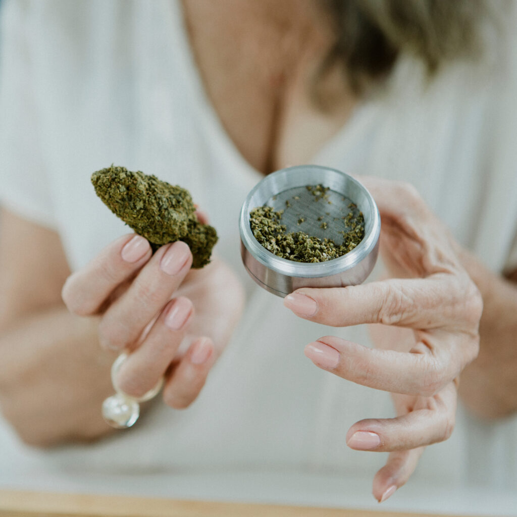 Weed in a grinder