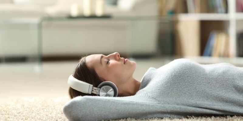 woman on cannabis relaxing